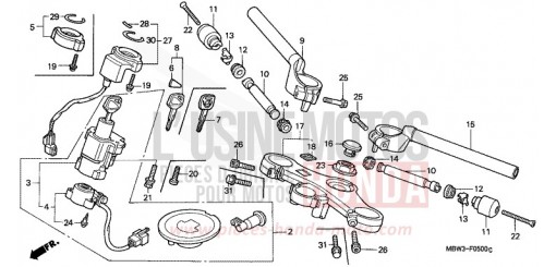 TUBO MANUBRIO/PONTE SUPERIORE CBR600FR1 di 2001